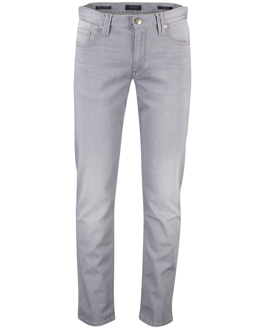 Alberto slim fit broek 5-pocket grijs