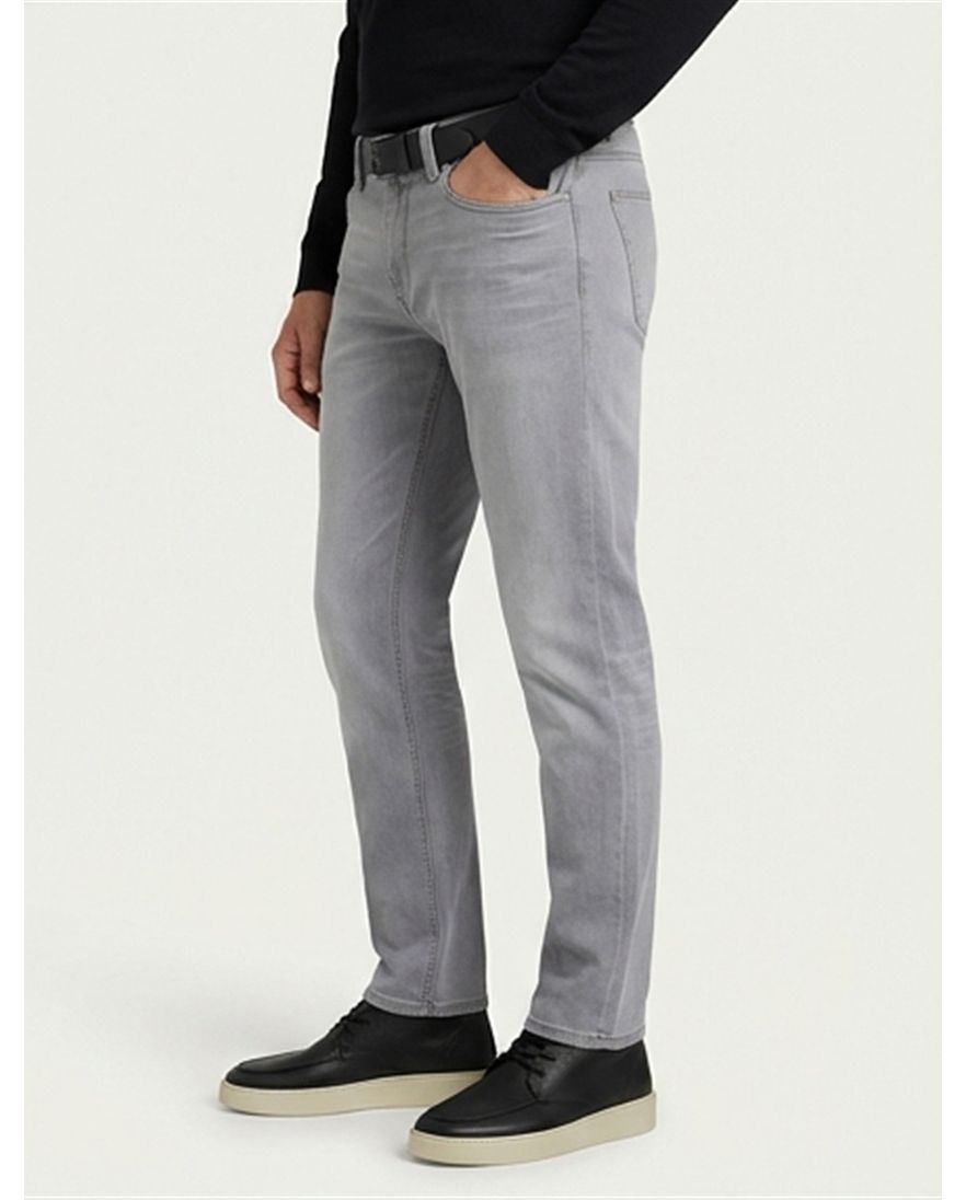Alberto slim fit broek 5-pocket grijs