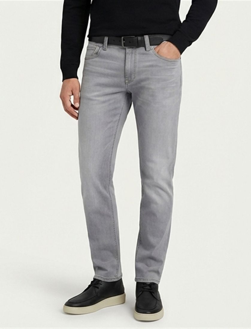 Alberto 5-pocket broek grijs slim fit