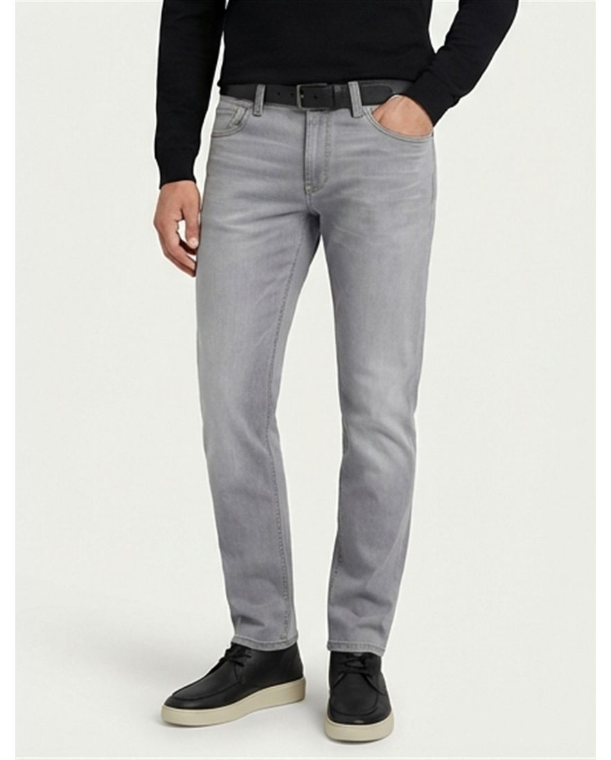 Alberto slim fit broek 5-pocket grijs