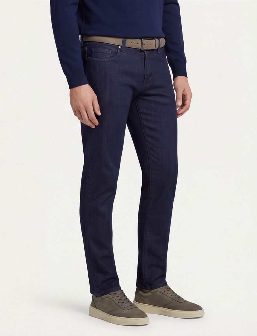 Alberto 5-pocket jeans effen donkerblauw