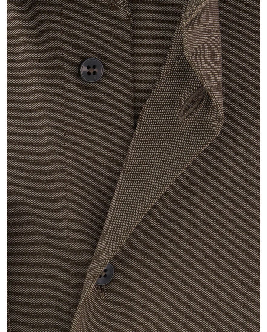Xacus Active shirt business overhemd bruin effen