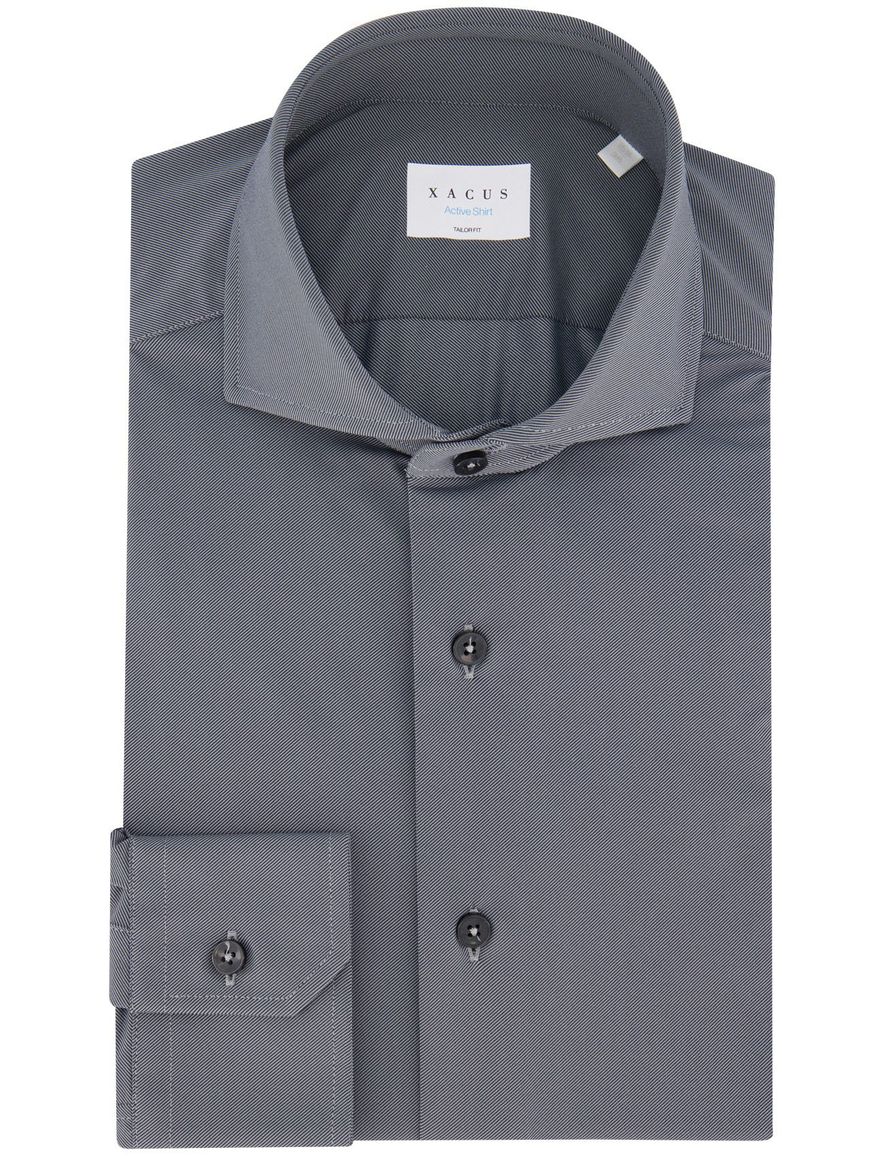 Xacus overhemd grijs tailored fit polyamide