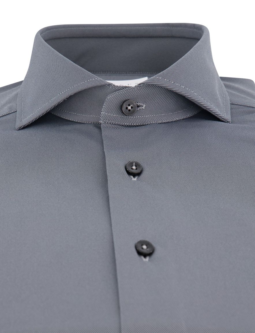 Xacus overhemd grijs tailored fit polyamide