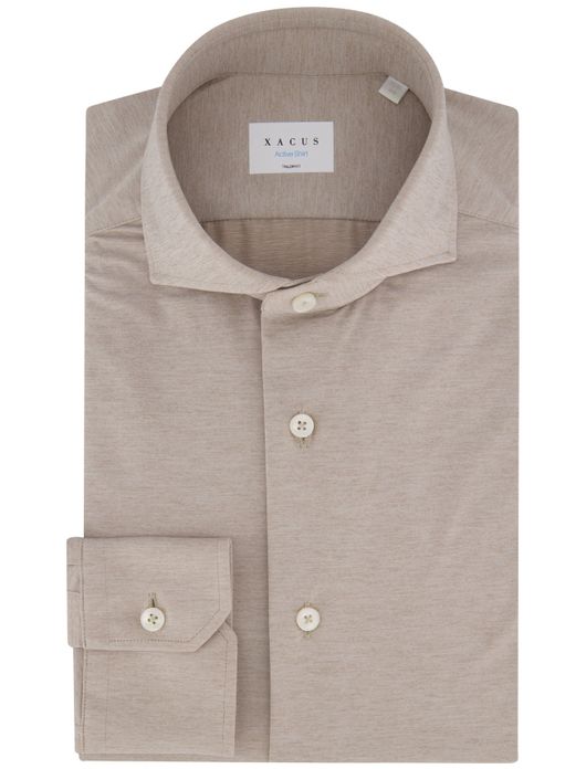 Xacus tailored fit overhemd beige