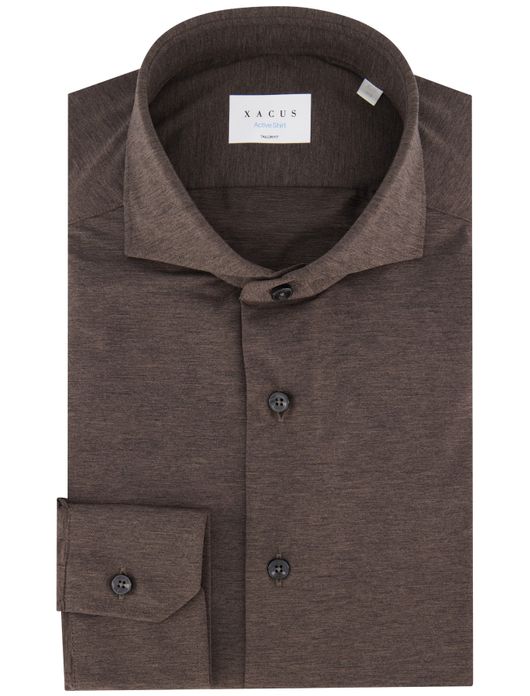 Xacus tailored fit overhemd bruin
