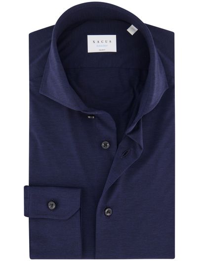 Xacus Xacus tailored fit overhemd donkerblauw