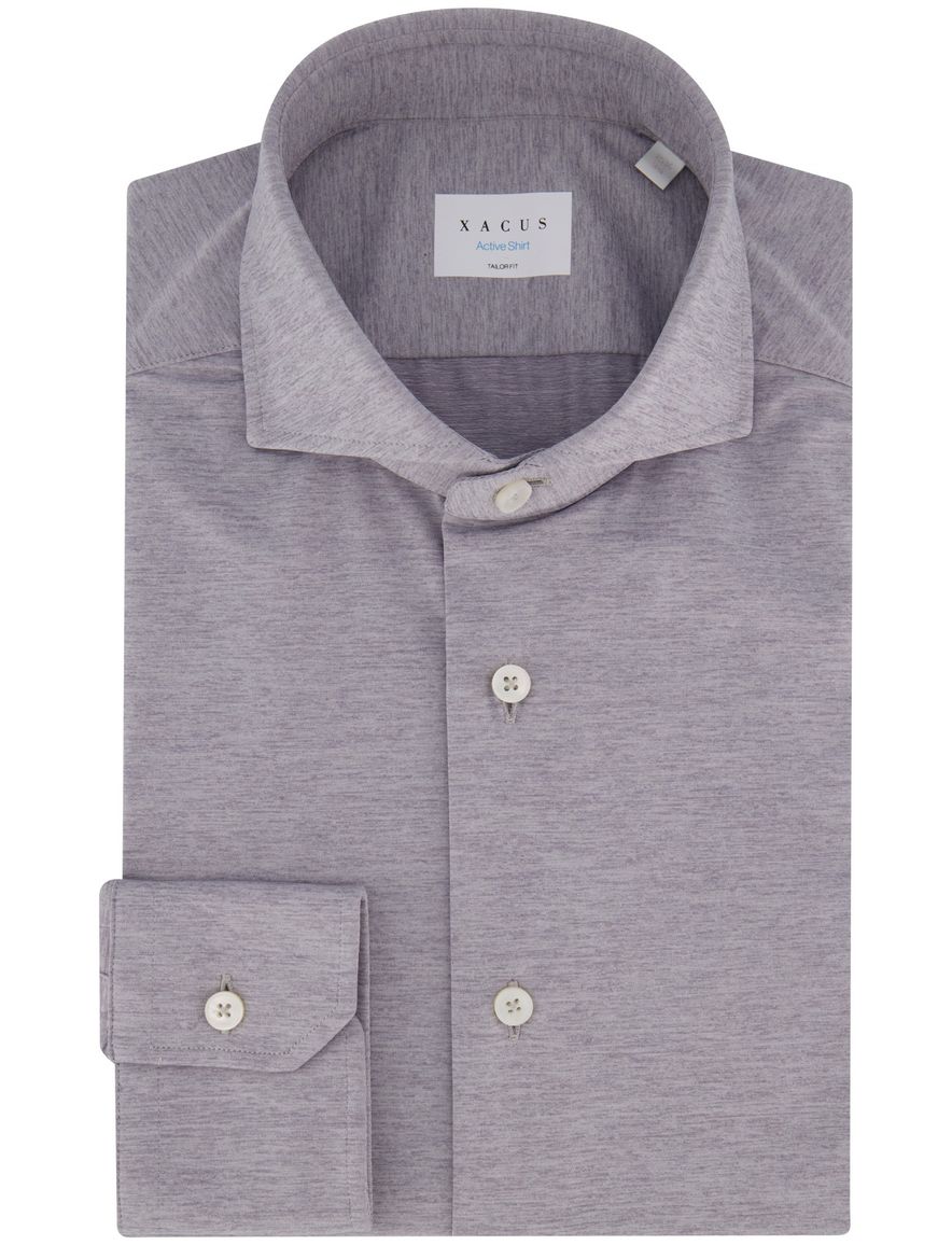 Xacus tailored fit overhemd grijs