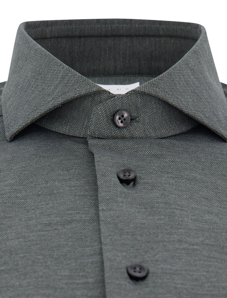 Xacus tailored fit overhemd donkergroen