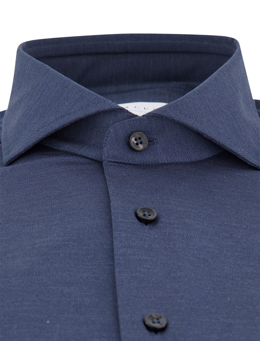 Xacus tailored fit overhemd donkerblauw