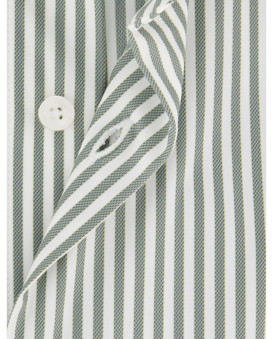 Xacus tailored fit overhemd groen gestreept