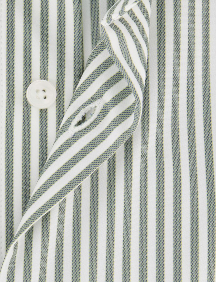 Xacus tailored fit overhemd groen gestreept