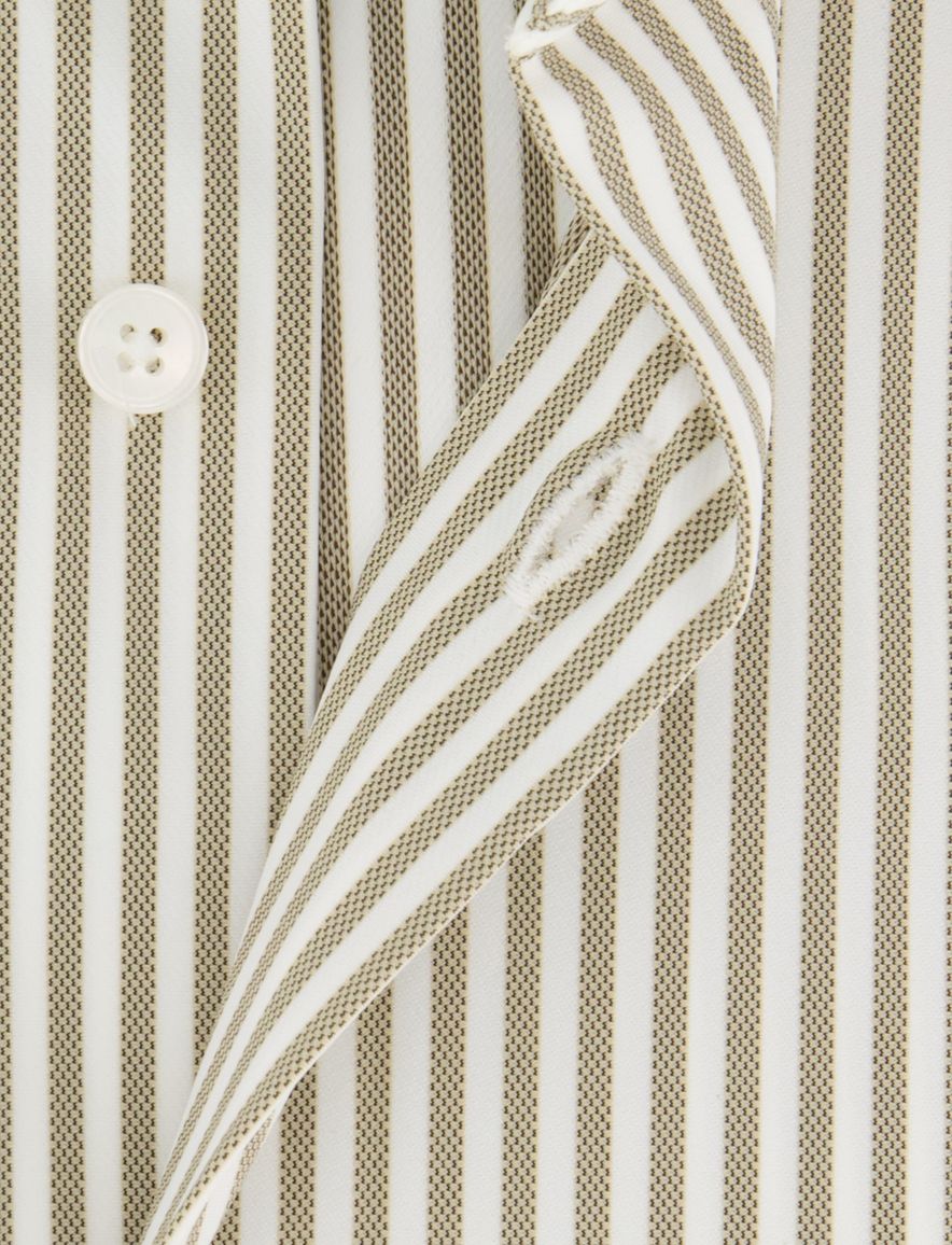 Xacus tailored fit overhemd bruin gestreept