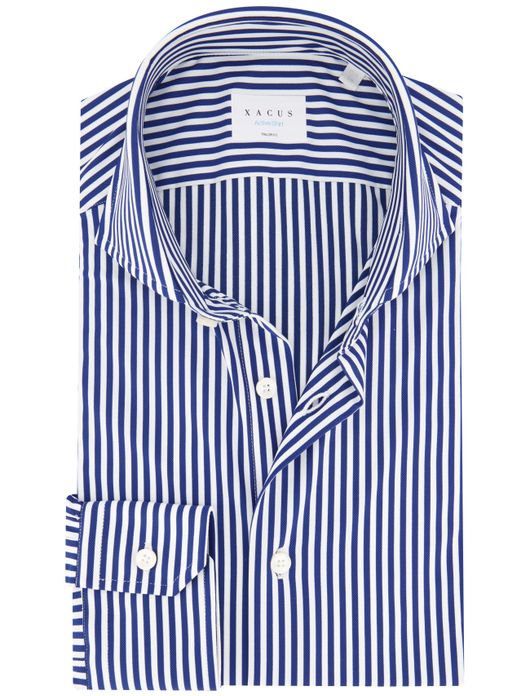 Xacus overhemd blauw gestreept tailored fit