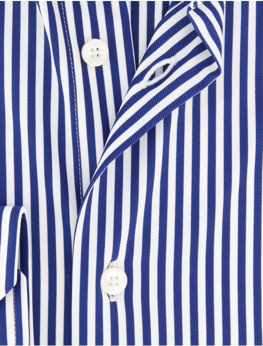 Xacus overhemd blauw gestreept tailored fit