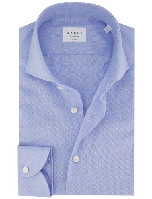 Xacus tailored fit overhemd katoen lichtblauw