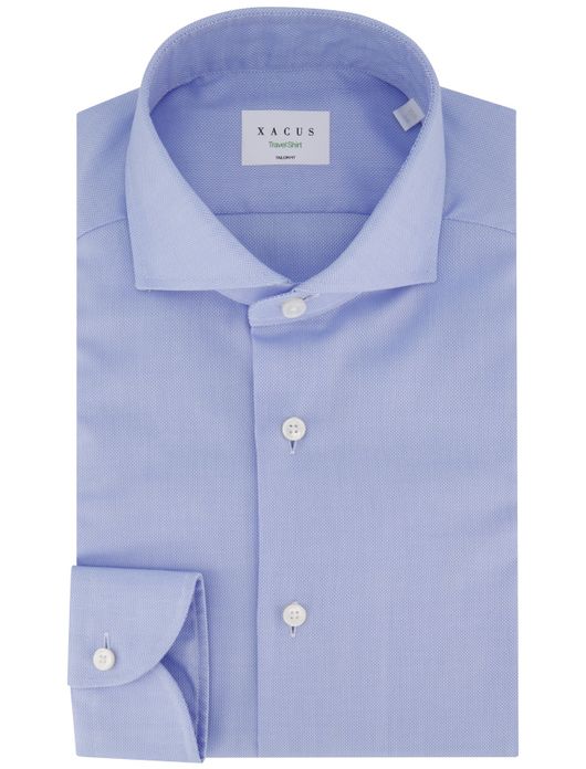 Xacus tailored fit overhemd katoen lichtblauw