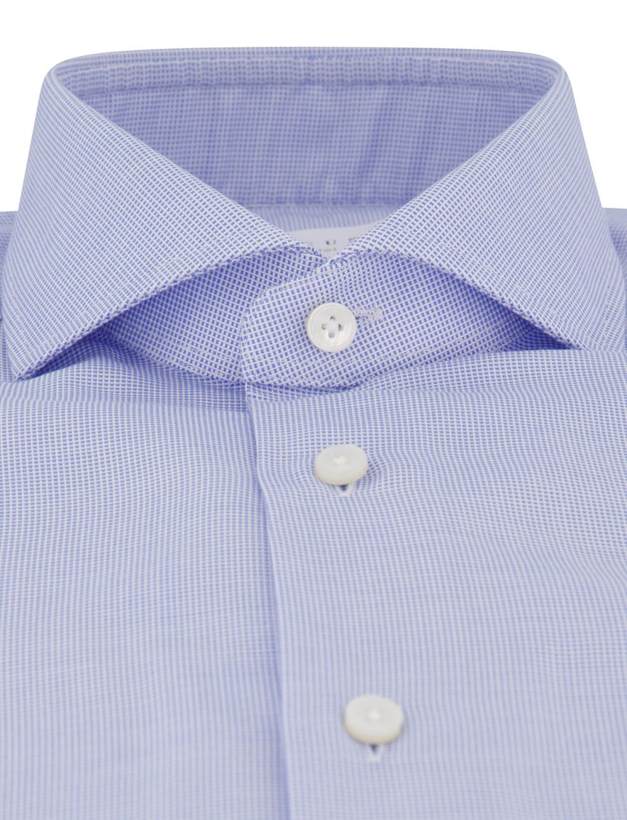 Xacus tailored fit overhemd lichtblauw katoen