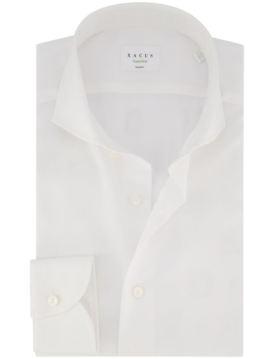 Xacus tailored fit overhemd wit katoen