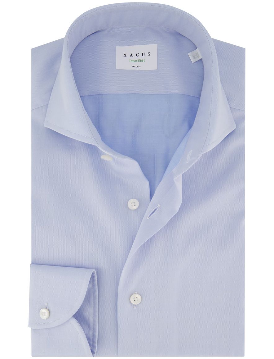 Xacus tailored fit overhemd lichtblauw
