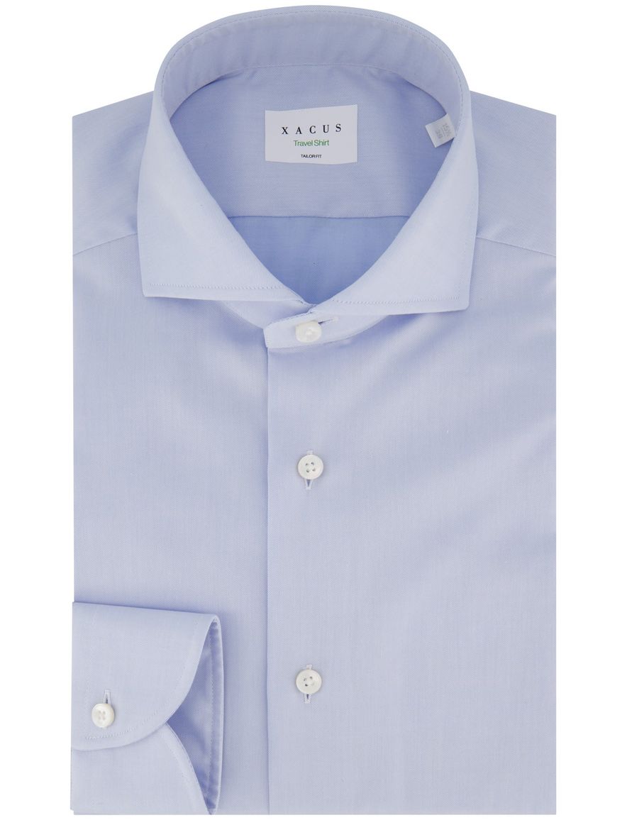 Xacus tailored fit overhemd lichtblauw