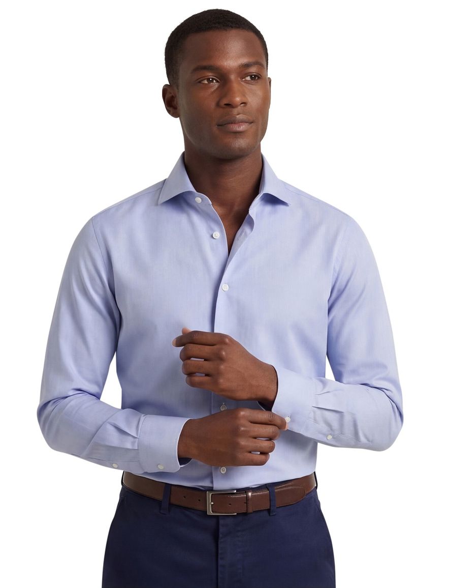 Xacus tailored fit overhemd lichtblauw katoen