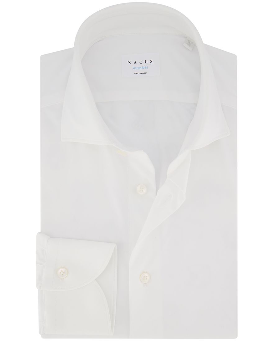 Xacus evolution fit overhemd wit effen