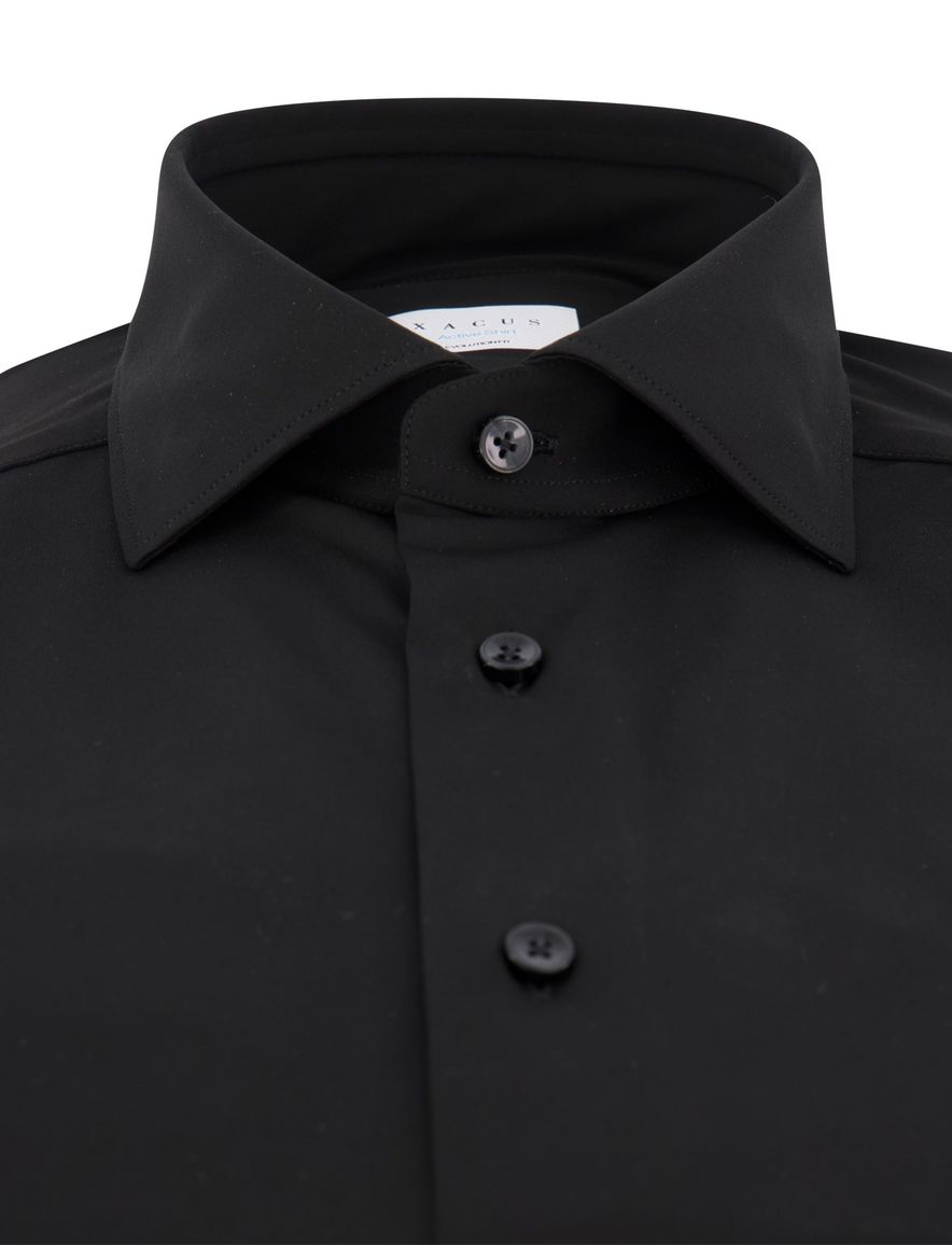 Xacus overhemd zwart evolution fit polyamide