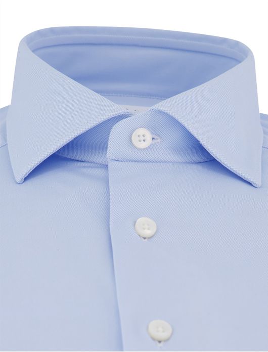 Xacus tailored fit overhemd effen lichtblauw