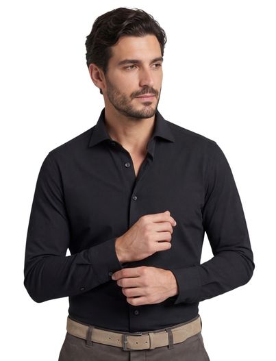 Xacus business overhemd Xsacus zwart Active shirt tailored fit