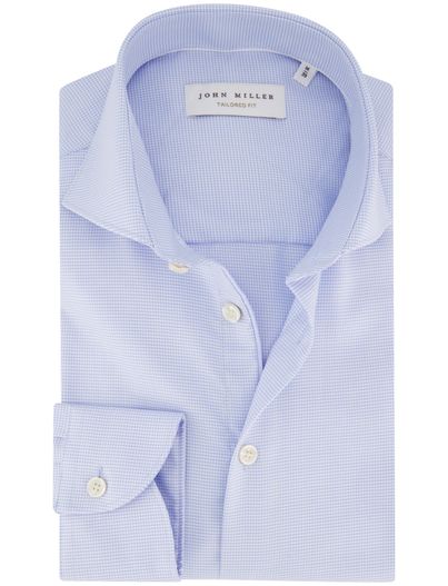 John Miller John Miller overhemd lichtblauw print normale fit katoen