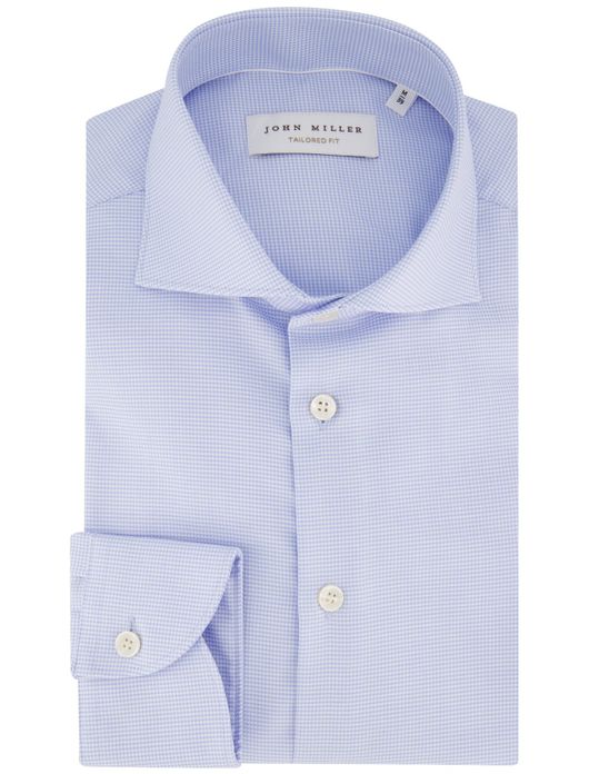 John Miller overhemd lichtblauw print