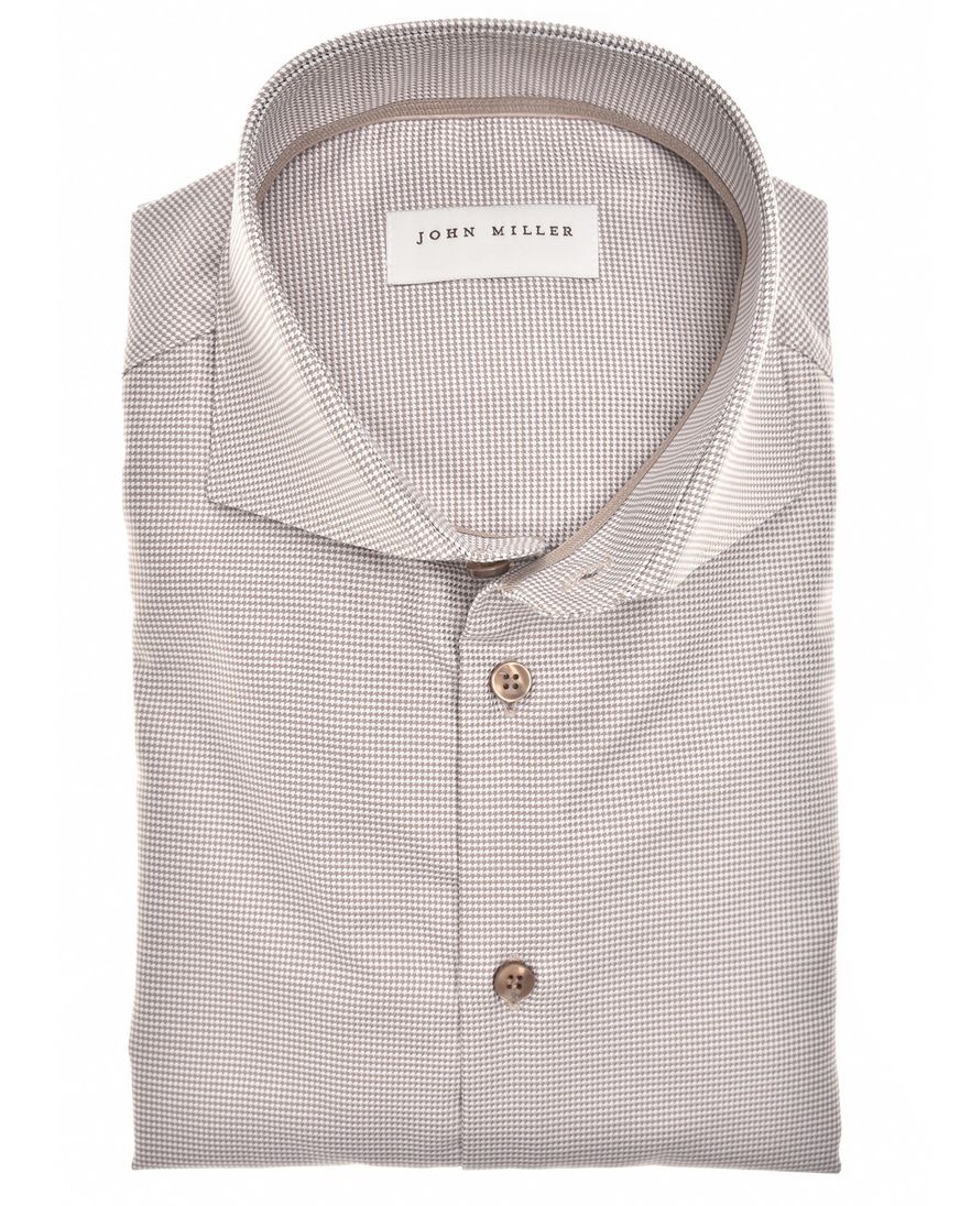 John Miller overhemd bruin geruit
