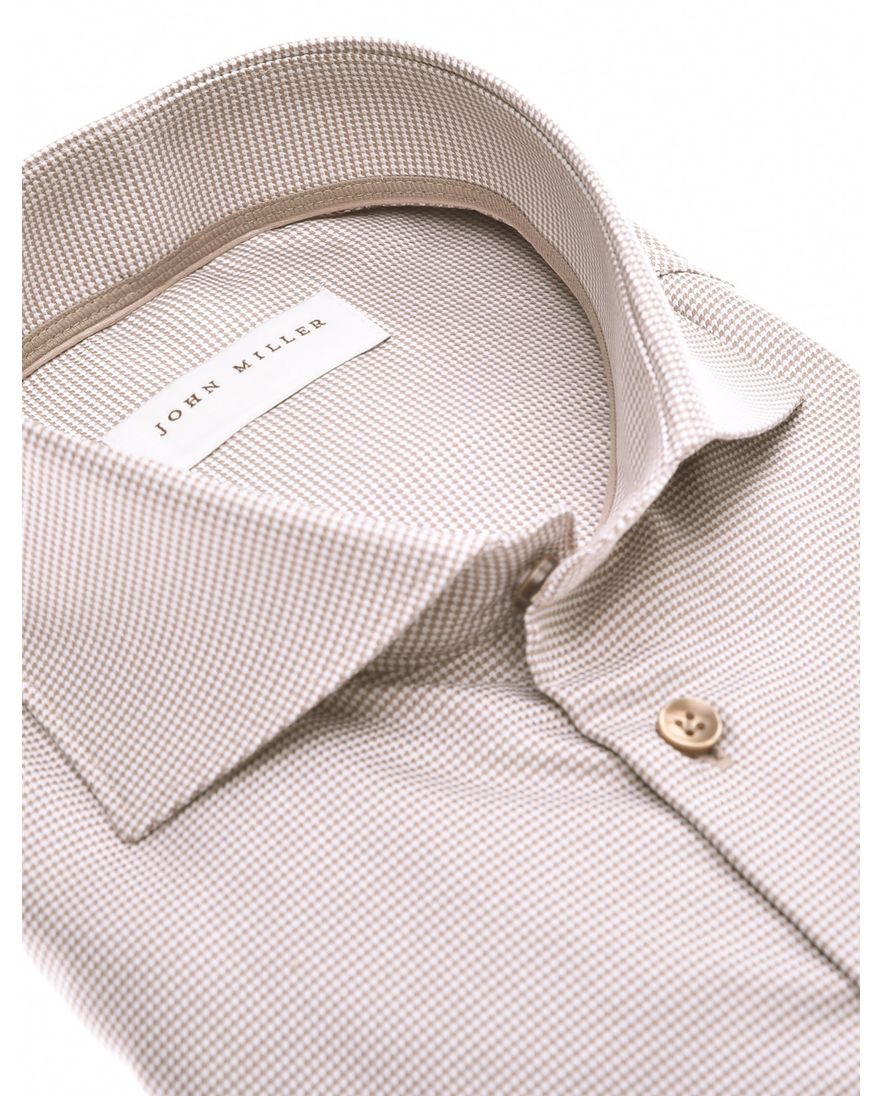 John Miller overhemd bruin geruit