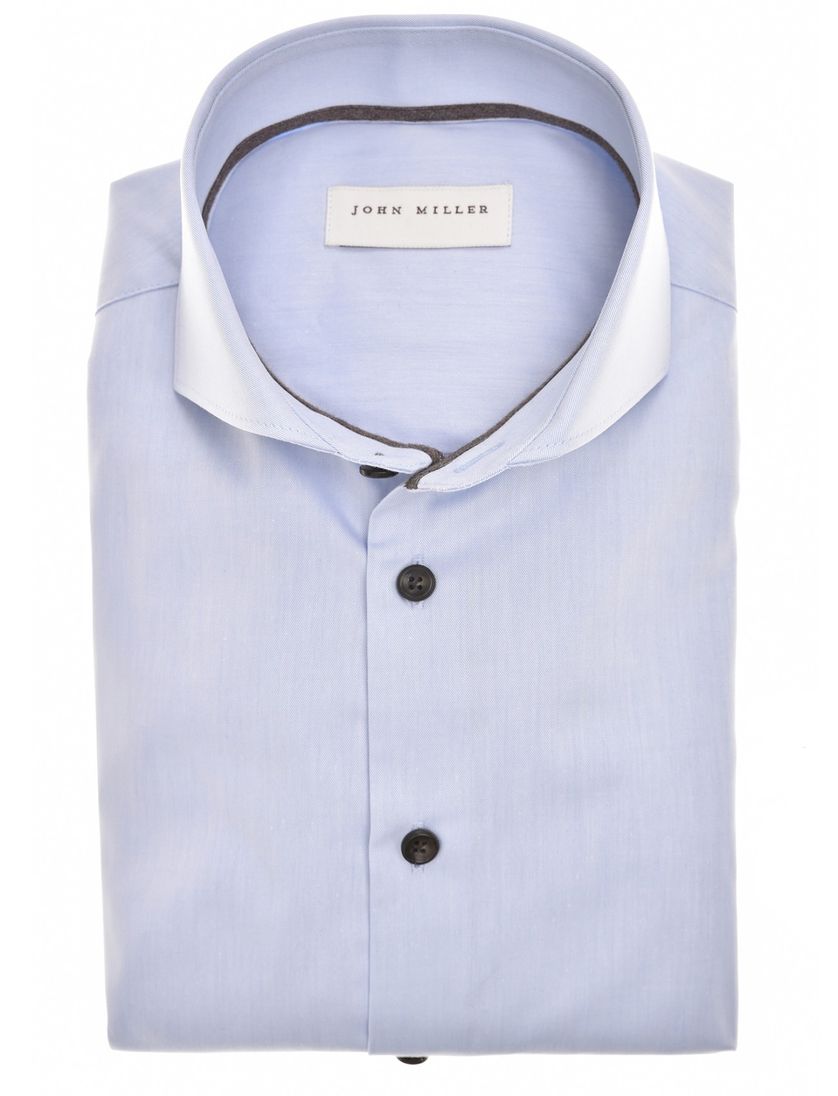 katoenen overhemd John Miller normale fit lichtblauw