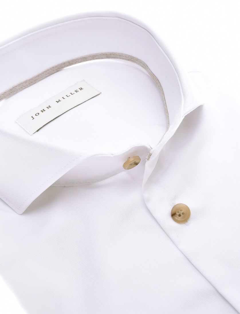 katoenen overhemd John Miller normale fit wit