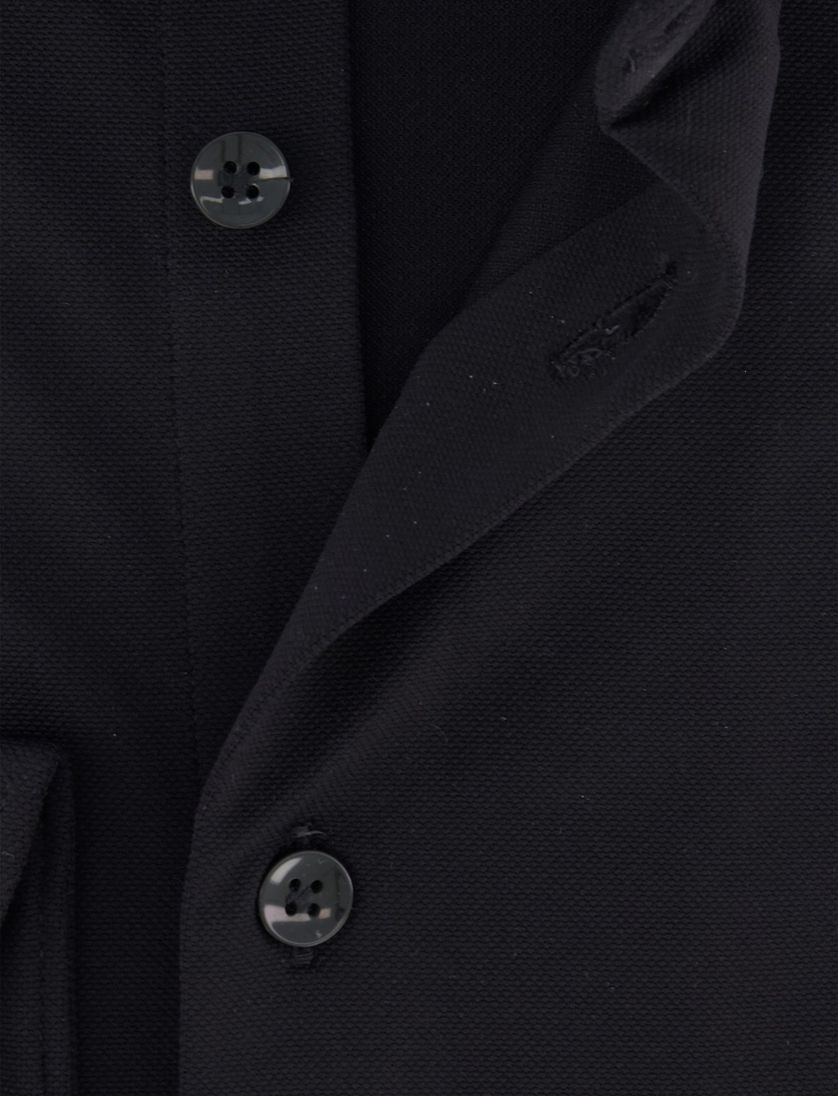 John Miller tailored fit knitted overhemd zwart