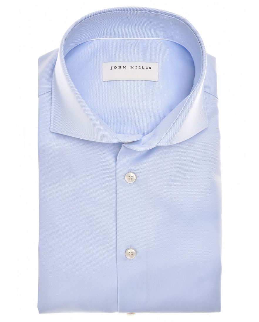 John Miller overhemd lichtblauw effen katoen