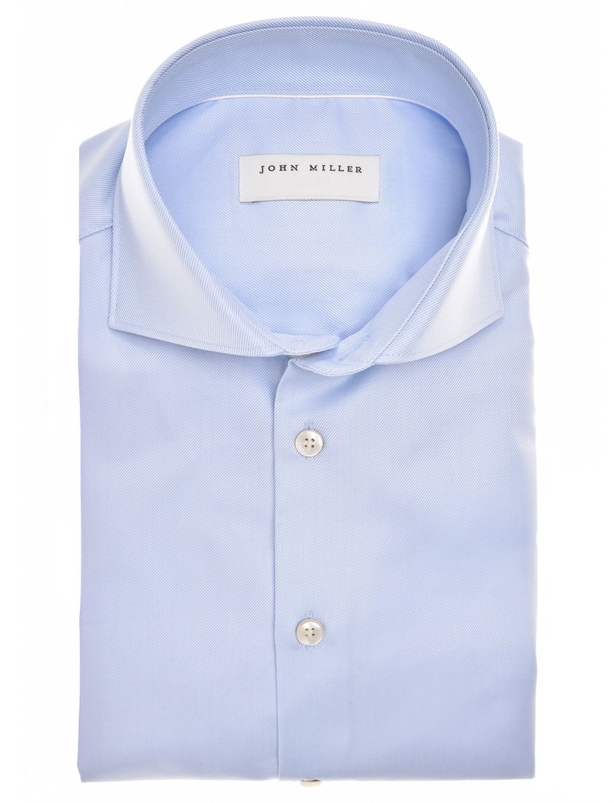 John Miller overhemd lichtblauw effen katoen