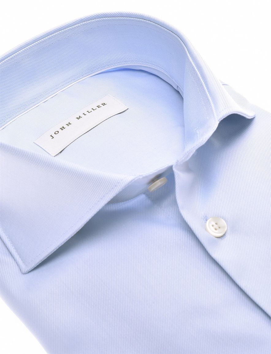 John Miller overhemd lichtblauw effen katoen