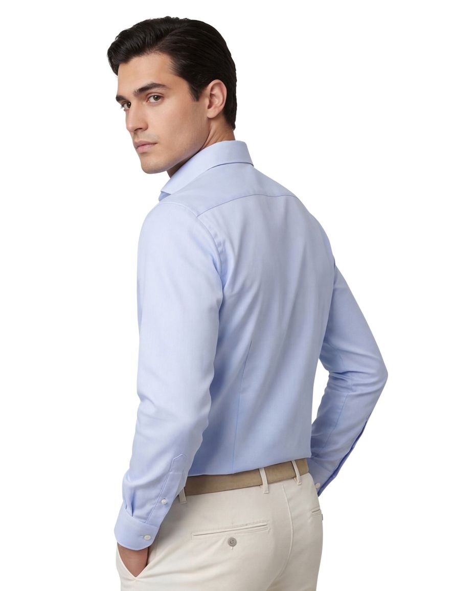 John Miller overhemd lichtblauw effen katoen