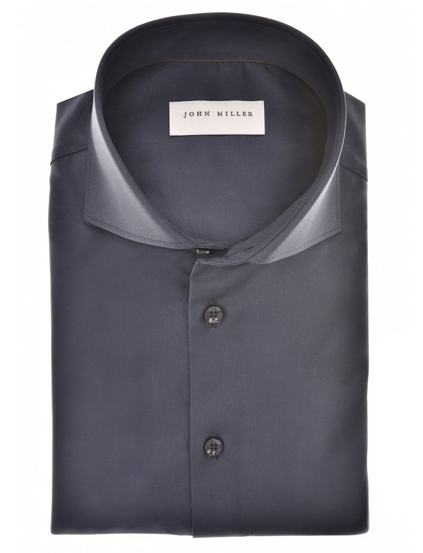 John Miller overhemd donkerblauw effen