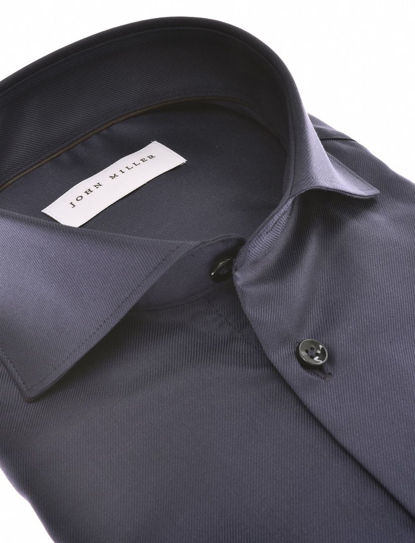 John Miller overhemd donkerblauw effen