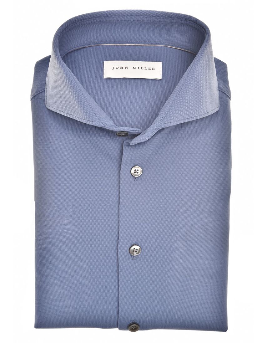 John Miller overhemd blauw effen