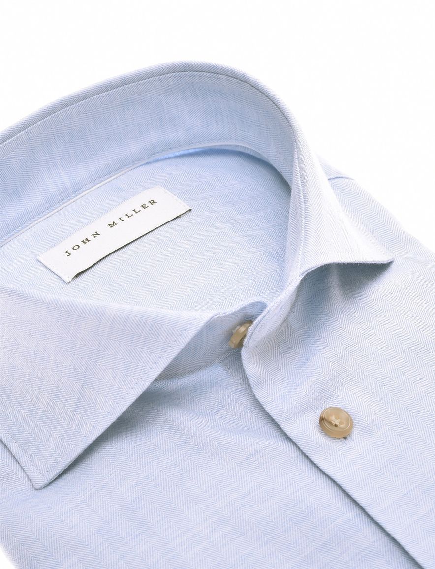 overhemd mouwlengte 7 lichtblauw John Miller Tailored Fit
