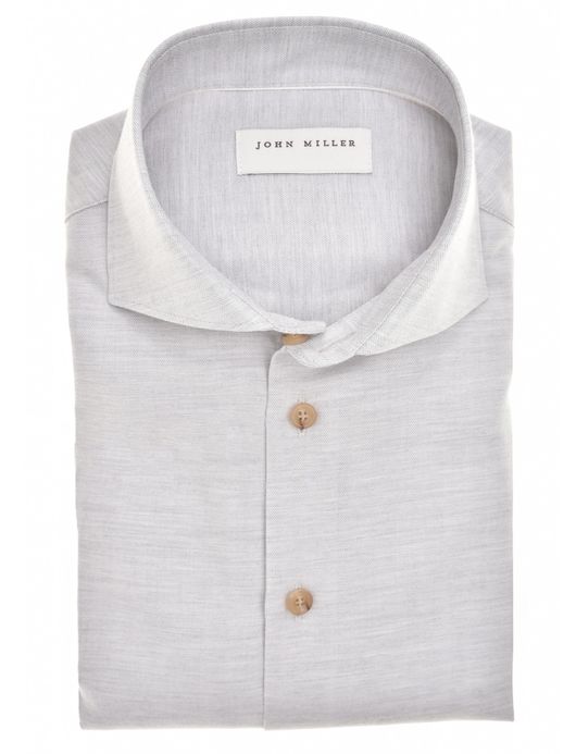 overhemd mouwlengte 7 grijs John Miller Tailored Fit