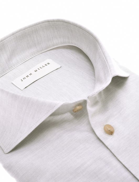 overhemd mouwlengte 7 grijs John Miller Tailored Fit
