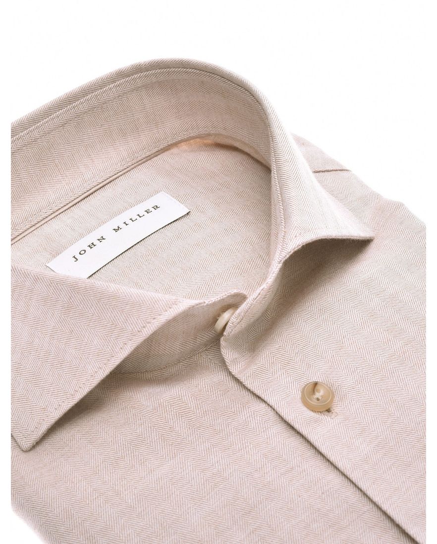John Miller overhemd tailored fit bruin