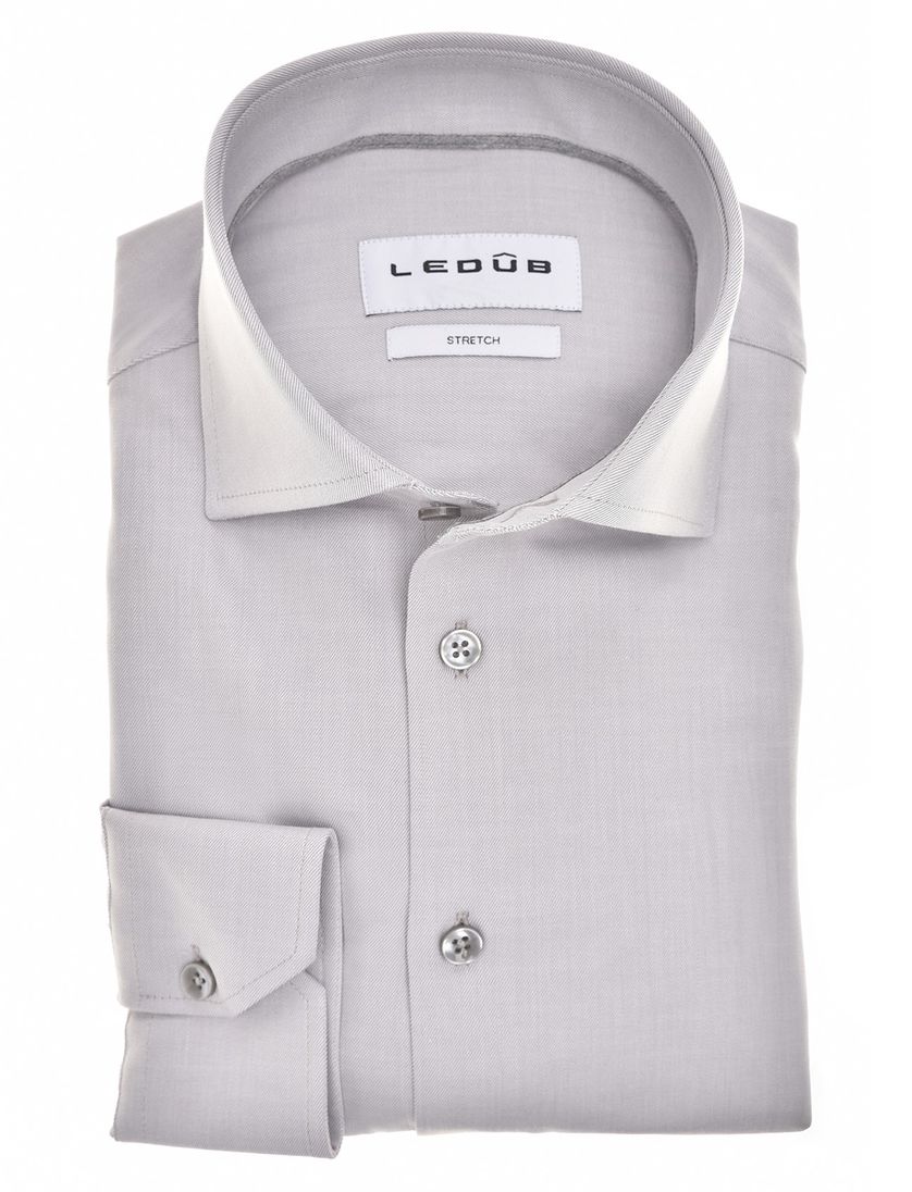 Ledub overhemd grijs stretch katoen