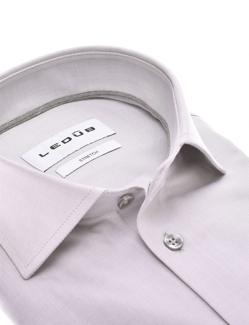 Ledub overhemd grijs stretch katoen